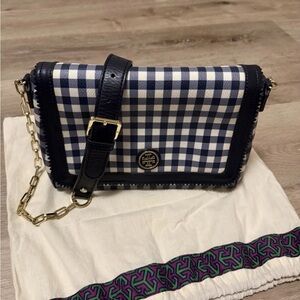 Tory Burch Blue and White Checkered Crossbody Bag​